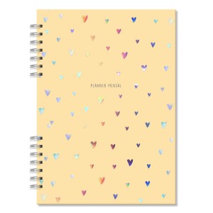 PLANNER COMPACTO MENSAL CORAÇÕES HOLOGRÁFICOS FINA IDEIA