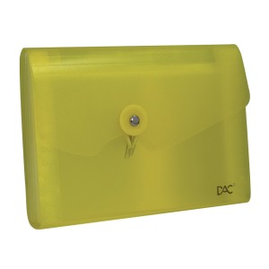 PASTA SANFONADA MINI A6 C/ 5 DIVISÕES AMARELA DAC