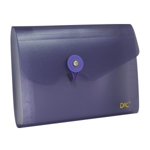 PASTA SANFONADA MINI A6 C/ 5 DIVISÕES LILÁS CAMURÇA DAC