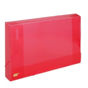 PASTA ELÁSTICO 40MM TRANSPARENTE OFÍCIO VERMELHO YES