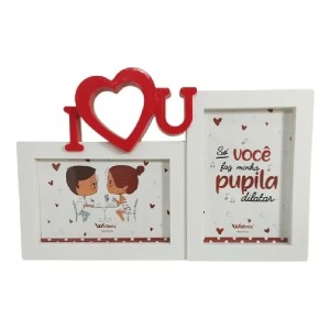 PORTA RETRATO DUPLO I LOVE YOU 10X15 2 FOTOS