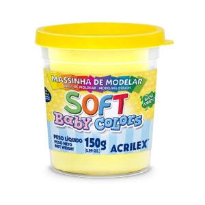 MASSINHA DE MODELAR SOFT PASTEL AMARELO BEBE 150G ACRILEX