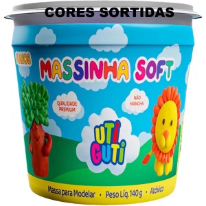 MASSINHA DE MODELAR SOFT 500G CORES SORTIDAS UTI GUTI