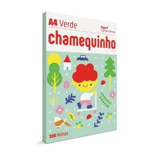 PAPEL SULFITE A4 100 FOLHAS VERDE CHAMEQUINHO