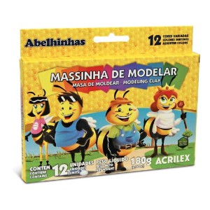 MASSINHA DE MODELAR BASE DE CERA C/ 12CORES 180G ACRILEX