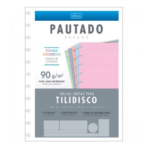 REFIL TILIDISCO UNIV PAUTADO COLORIDAS 50 FLS TILIBRA