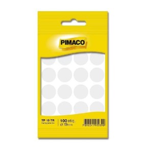 ETIQUETA TP 19MM TRANSPARENTE 100 UNID PIMACO