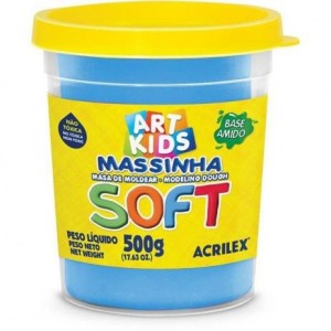 MASSINHA DE MODELAR 500G SOFT AZUL ACRILEX