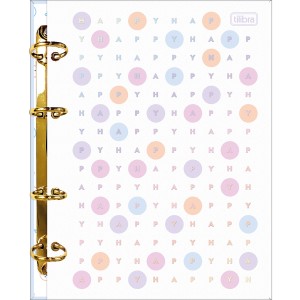 CADERNO ARGOLADO CARTONADO COLEGIAL HAPPY 160 FLS TILIBRA