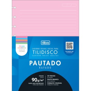 REFIL TILIDISCO COLEGIAL COLOR PAUTA BRANCA 50 FLS TILIBRA