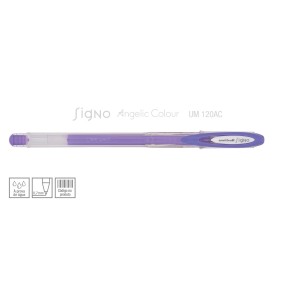 CANETA SIGNO ANGELIC COLOUR VIOLETA PASTEL UNIBALL MITSUBISHI