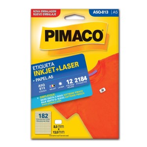 Etiqueta inkjet/laser A5Q813 com 12 folhasX128etq - Pimaco