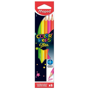 LAPIS DE COR COLOR PEP'S FLUORESCENTES 6 CORES MAPED