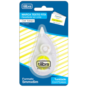 MARCA TEXTO EM FITA AMARELO 5MMX6M TILIBRA