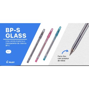CANETA ESFEROGRAFICA BPS GLASS 0.7 VERMELHO PILOT
