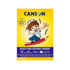 BLOCO DESENHO  A4 BRANCO 140G 20FLS CANSON