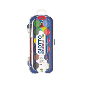 PASTILHA AQUARELA ESTOJO C/ 12 CORES + PINCEL GIOTTO