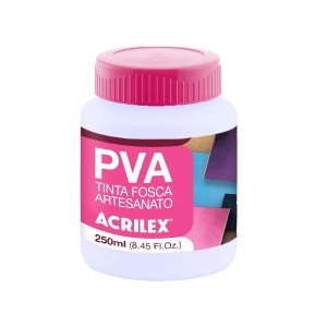TINTA PVA FOSCA 250ML BRANCO 519 ACRILEX