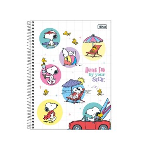 CADERNO ESPIRAL CD UNIV 10M SNOOPY 160 FLS TILIBRA CONNECT