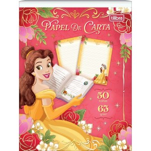 CADERNO COLADO PAPEL DE CARTA PRINCESAS 50FLS TILIBRA