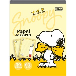 CADERNO COLADO PAPEL DE CARTA SNOOPY 50FLS TILIBRA
