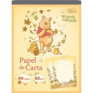 CADERNO COLADO PAPEL DE CARTA POOH 50FLS TILIBRA