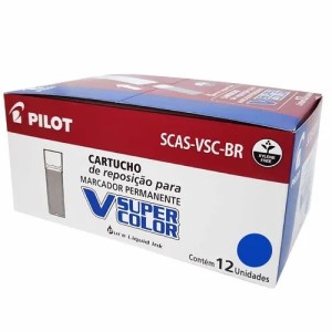 REFIL PARA MARCADOR PERMANENTE V-SUPER COLOR AZUL  C/ 12 UNIDS PILOT