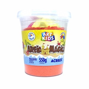 AREIA MÁGICA 550G LARANJA + 3 MOLDES GRÁTIS ACRILEX