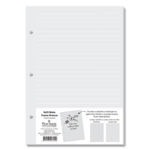 REFIL MIOLO PAUTADO CINZA CADERNO ARGOLADO FINA IDEIA