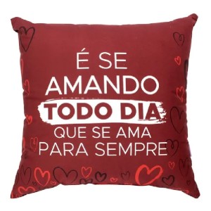ALMOFADA FIBRA VELUDO 40X40CM AMANDO TODO DIA ZONA CRIATIVA
