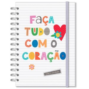CADERNO PONTILHADO FRASES COLORIDAS 96 FOLHAS FINA IDEIA