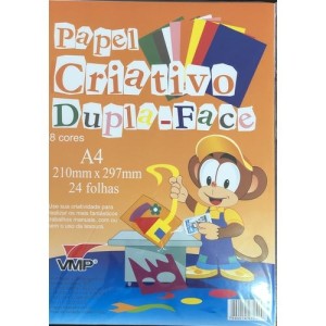 PAPEL CRIATIVO DUPLA-FACE 8 CORES 24 FLS A4 VMP