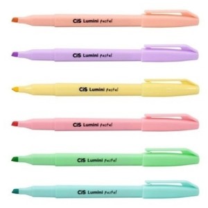 KIT MARCA TEXTO LUMINI C/ 6 CORES TONS PASTEL CIS