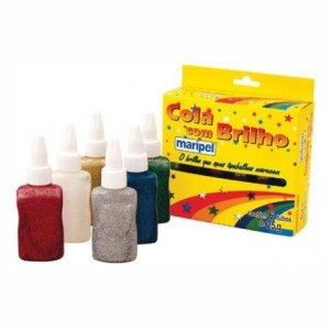 COLA C/ BRILHO GLITTER 6 CORES MARIPEL