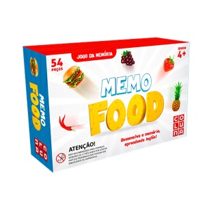 JOGO DA MEMÓRIA MEMO FOOD 40 PEÇAS EM MADEIRA MDF COLUNA