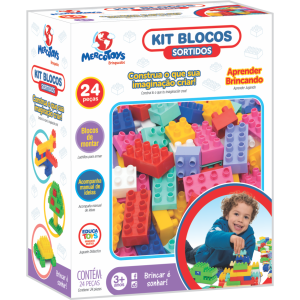 KIT BLOCOS SORTIDOS 24 PEÇAS MERCOTOYS