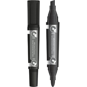 MARCADOR PERMANENTE DUAS PONTAS PRETO FABER-CASTELL