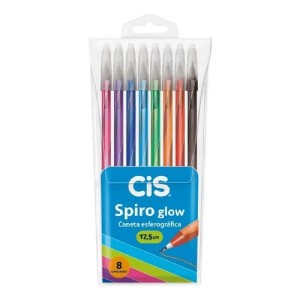CANETA SPIRO GLOW ESF. 0,7MM EST C/8 CIS