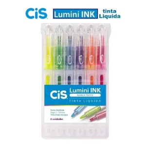 KIT MARCA TEXTO LUMINI INK 6 CORES CIS