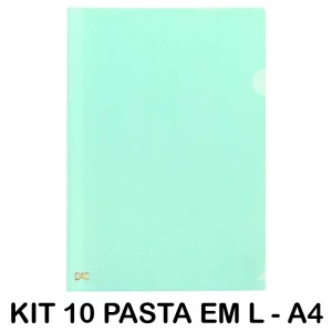 PASTA EM L A4 BREEZE VERDE PASTEL 10 UNID DAC.