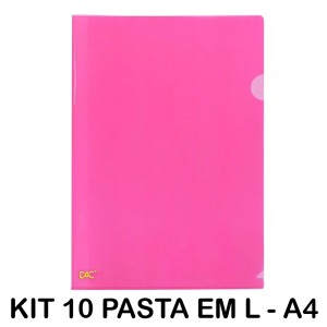 PASTA EM L A4 BUBBLE ROSA 10 UNID DAC