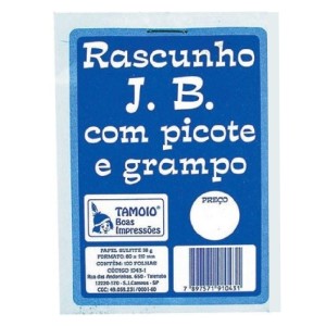 BLOCO RASCUNHO J.B C/ PICOTE GRAMPO 100 FOLHAS 80X110 TAMOIO