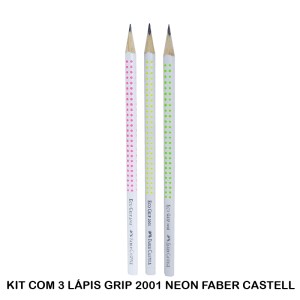 KIT COM 3 LÁPIS GRIP 2001 NEON FABER CASTELL