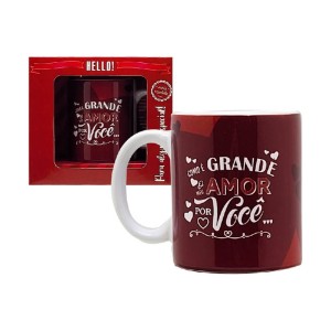 CANECA CERÂMICA COMO É GRANDE O MEU AMOR POR VOCÊ 330ML