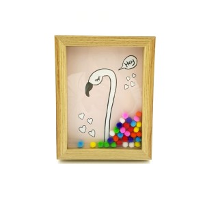 PORTA RETRATO DE FLAMINGO COM BOLINHAS