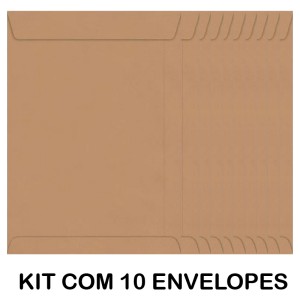 KIT COM 10 ENVELOPE SACO KRAFT 200MMX280MM