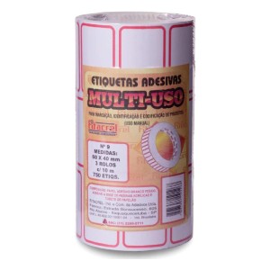 ETIQUETAS ADESIVAS N9 60X40MM 3 ROLOS C/10M 750 ETIQUETAS FITCREL