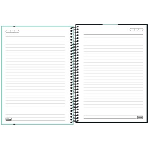 CADERNO ESPIRAL CAPA PLAST UNIV 10M NEON TURQ 160F TILIBRA