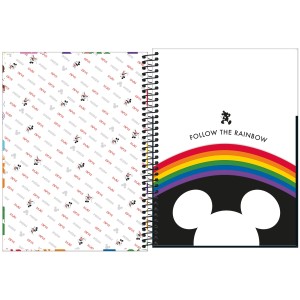CADERNO ESPIRAL CD UNIV 1M MICKEY RAINBOW 80 FLS TILIBRA