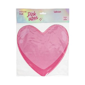 MOUSE PAD PINK VIBES CORAÇÃO LETRON
